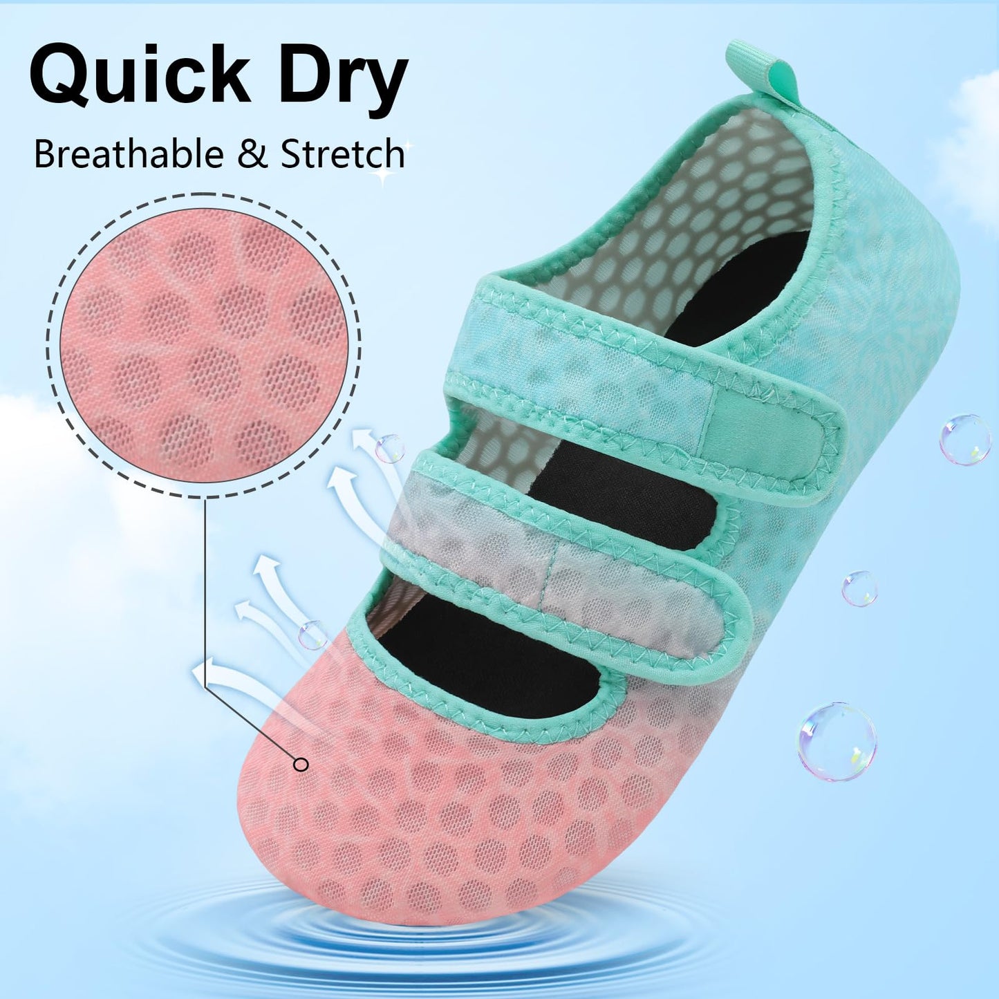 BARERUN Water Shoes Women Men Quick Dry Barefoot Beach Walking Kayaking Surfing Yoga Shoes Adjustable Wide Minimalist Sandals Slippers Indoor/Outdoor