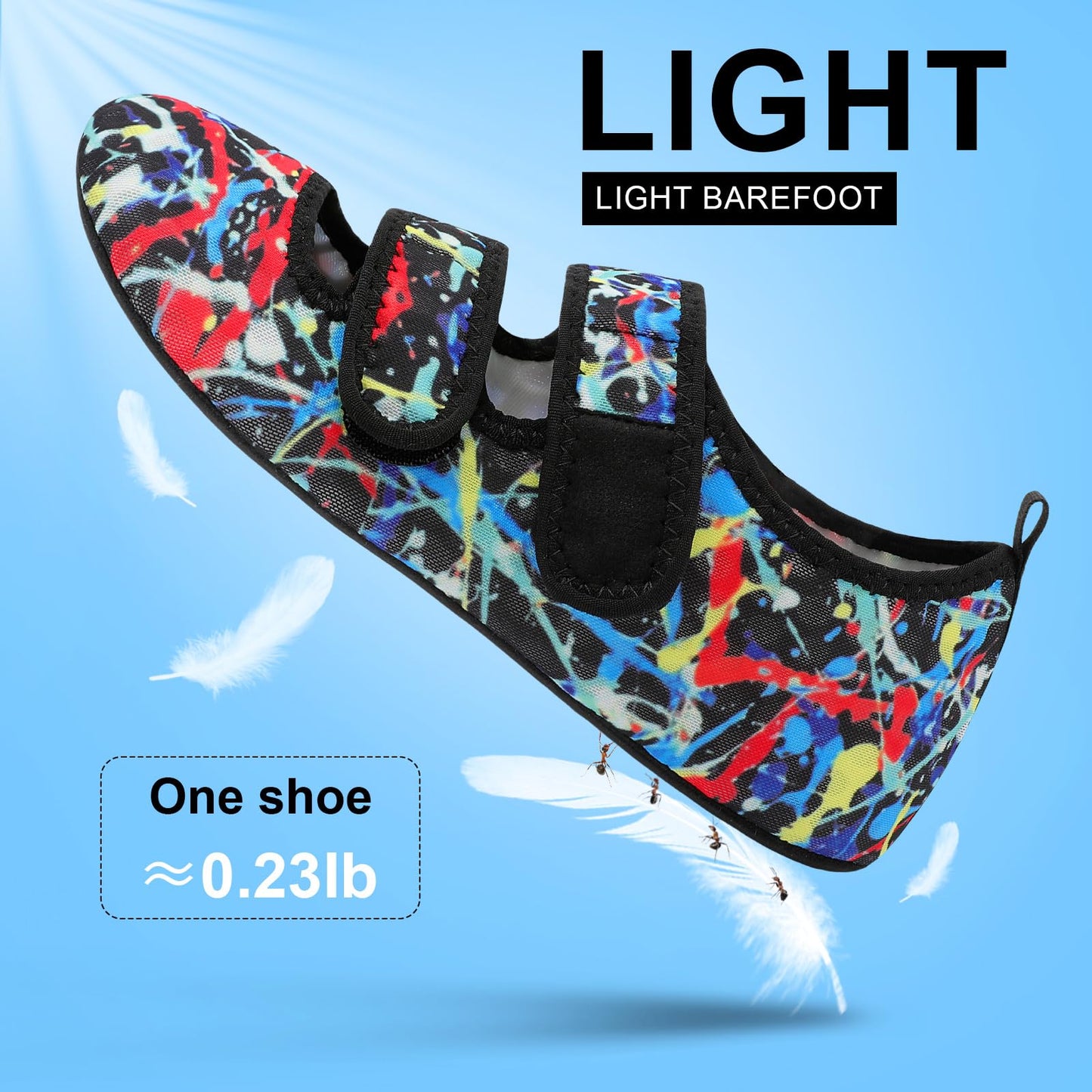 BARERUN Water Shoes Women Men Quick Dry Barefoot Beach Walking Kayaking Surfing Yoga Shoes Adjustable Wide Minimalist Sandals Slippers Indoor/Outdoor