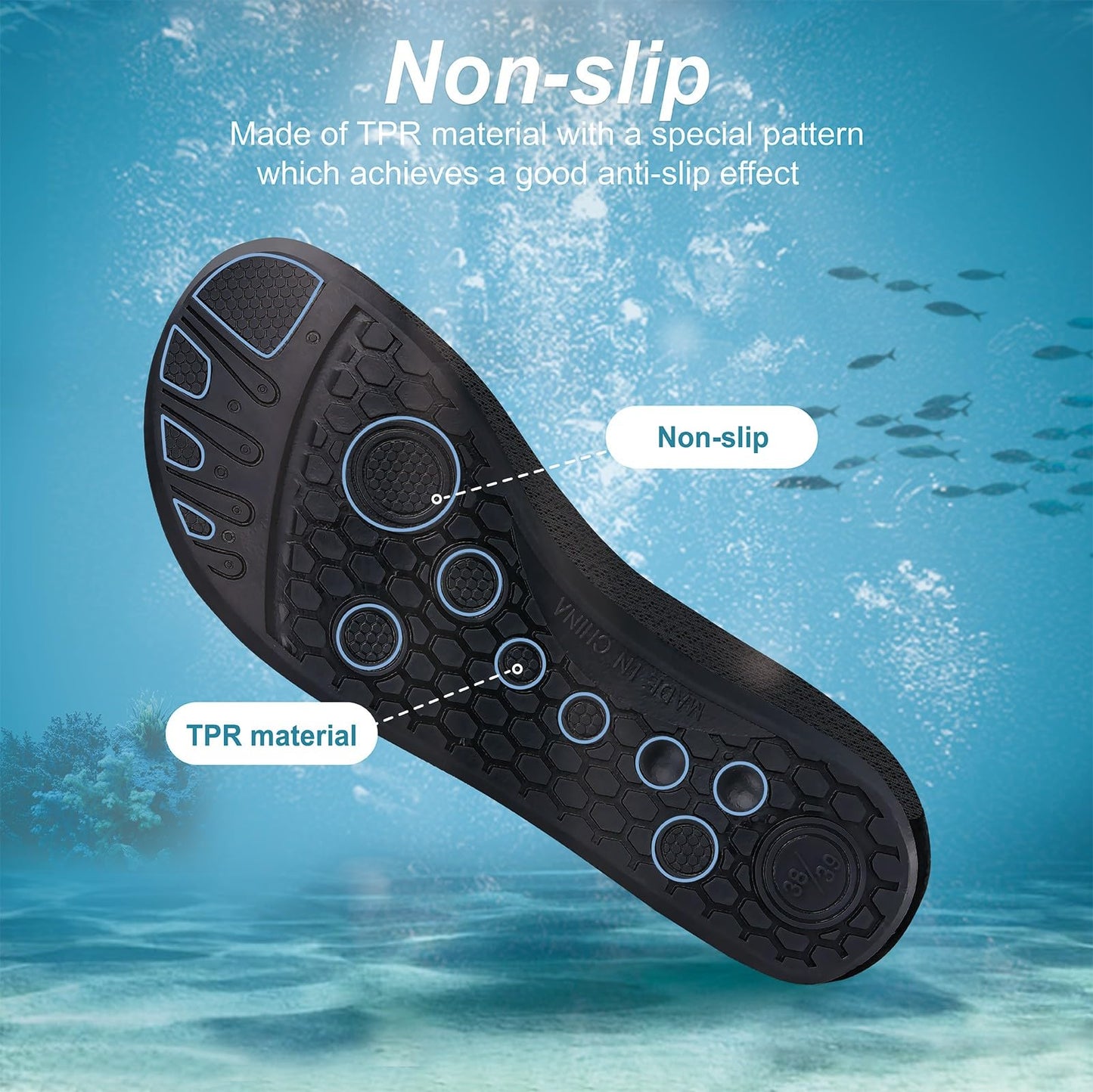 Metog Men Women Water Shoes Quick-Dry Aqua Socks Barefoot Slip-on for Beach Swim Sport Surf Yoga Exercise