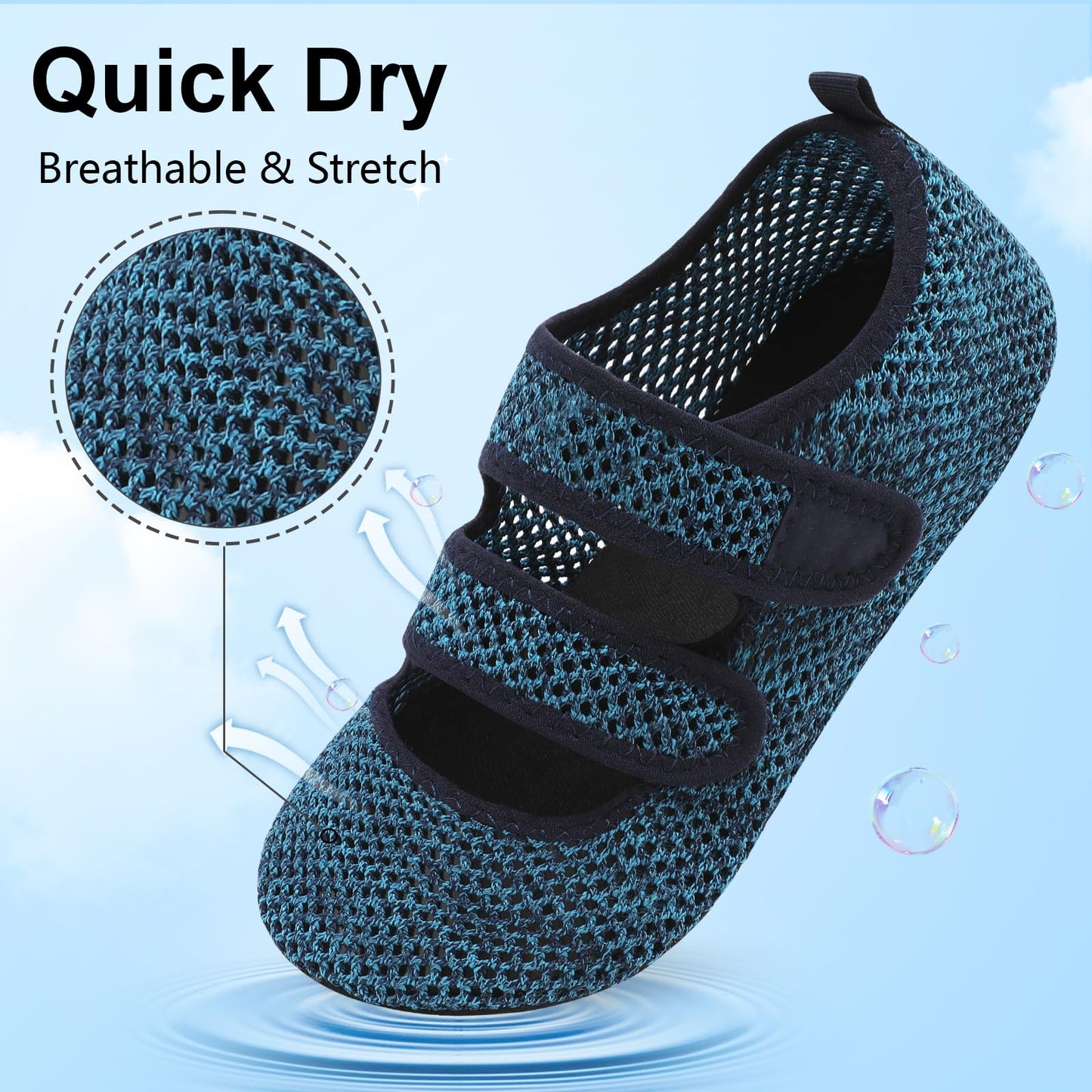 BARERUN Water Shoes Women Men Quick Dry Barefoot Beach Walking Kayaking Surfing Yoga Shoes Adjustable Wide Minimalist Sandals Slippers Indoor/Outdoor