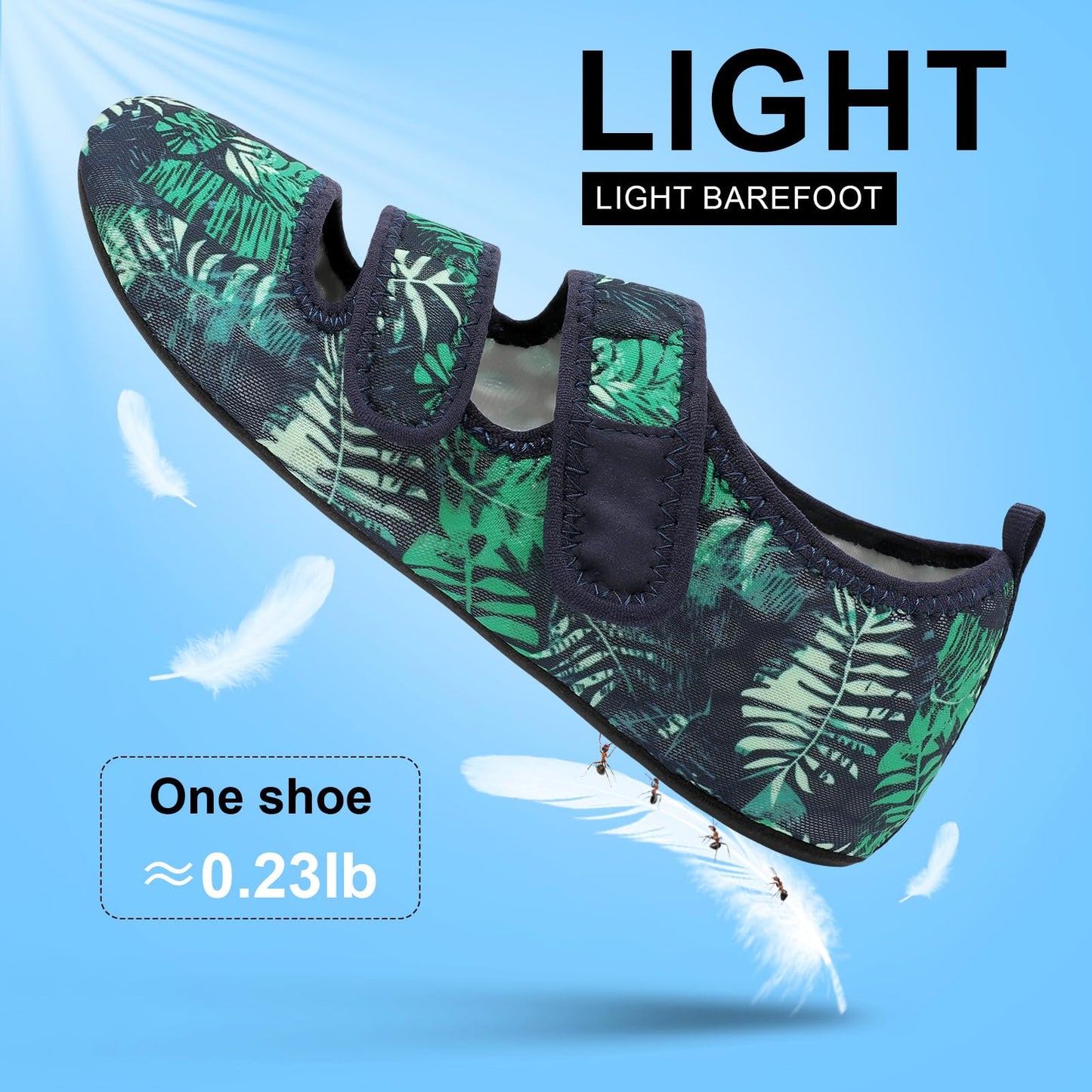 BARERUN Water Shoes Women Men Quick Dry Barefoot Beach Walking Kayaking Surfing Yoga Shoes Adjustable Wide Minimalist Sandals Slippers Indoor/Outdoor