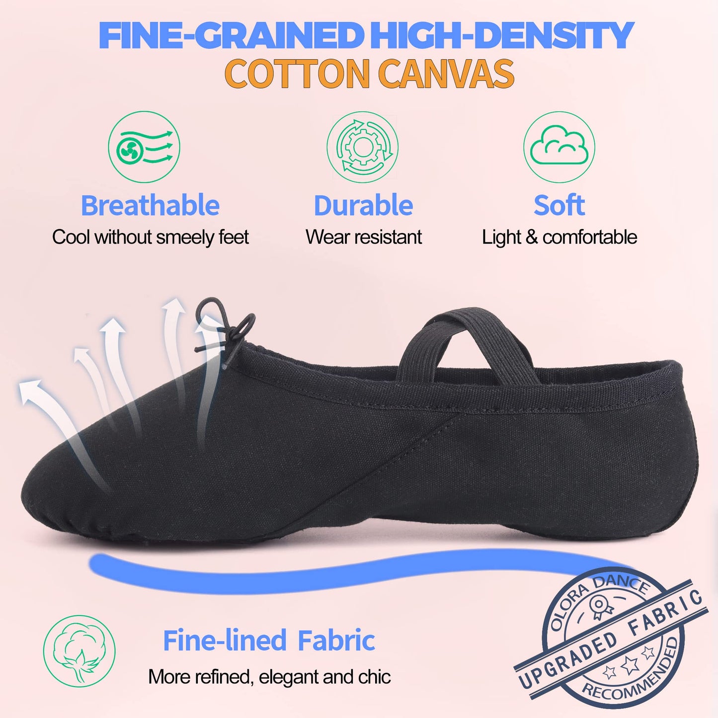 Women's Ballet Shoes Canvas Dance Slippers Yoga Practice Shoes for Girls/Adults