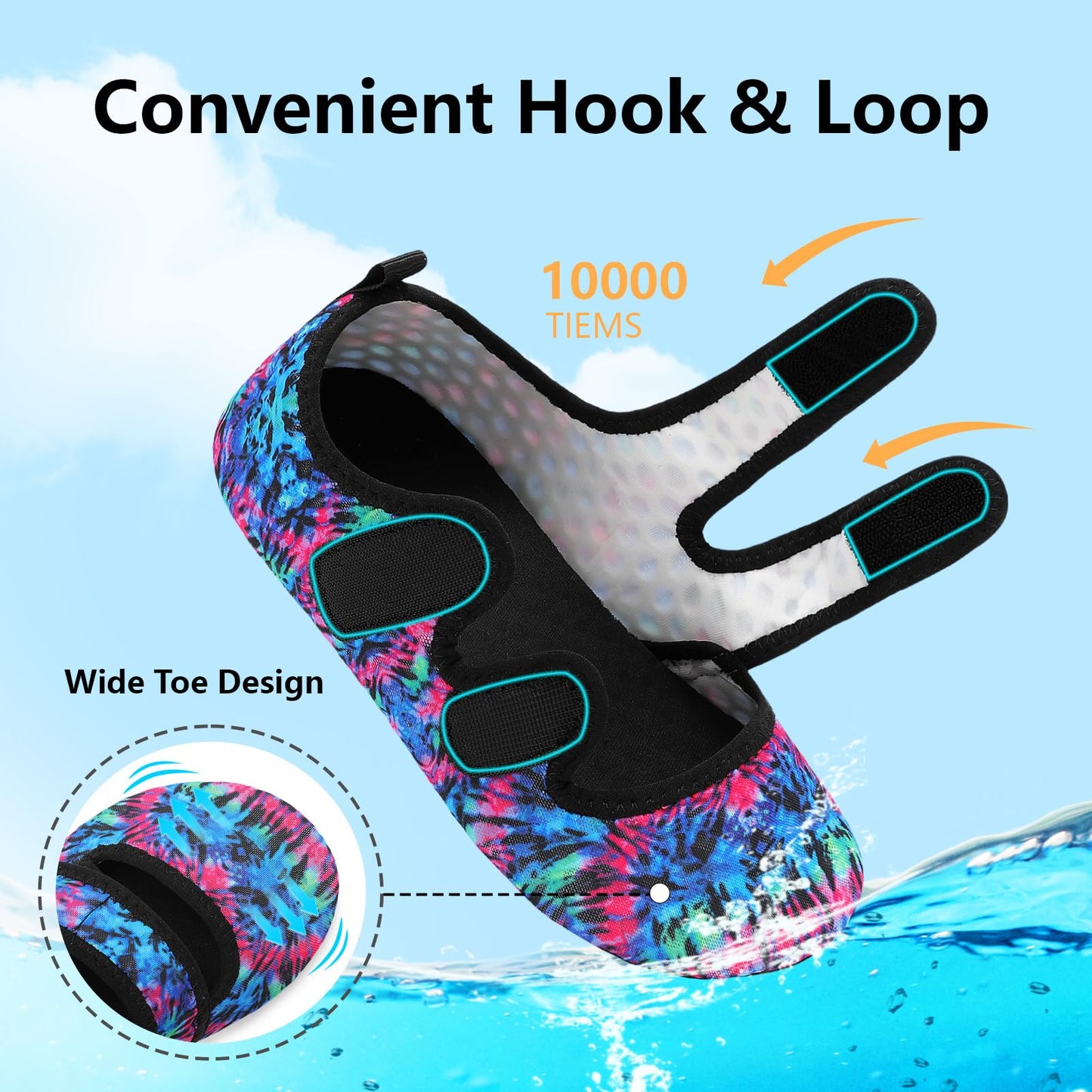 BARERUN Water Shoes Women Men Quick Dry Barefoot Beach Walking Kayaking Surfing Yoga Shoes Adjustable Wide Minimalist Sandals Slippers Indoor/Outdoor