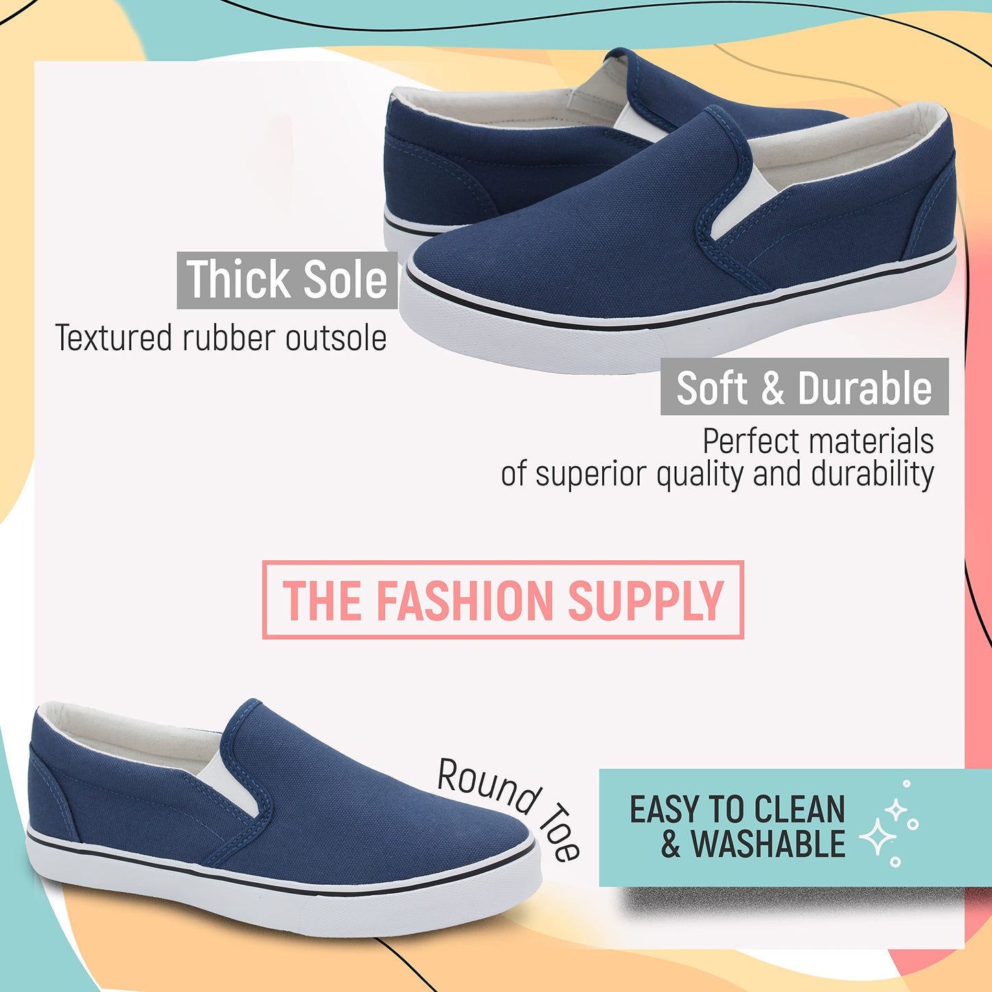 Low-Top Slip Ons Women's Fashion Sneakers Casual Canvas Sneakers for Women Comfortable Flats Breathable Padded Insole Slip on Sneakers Women Low Slip on Shoes