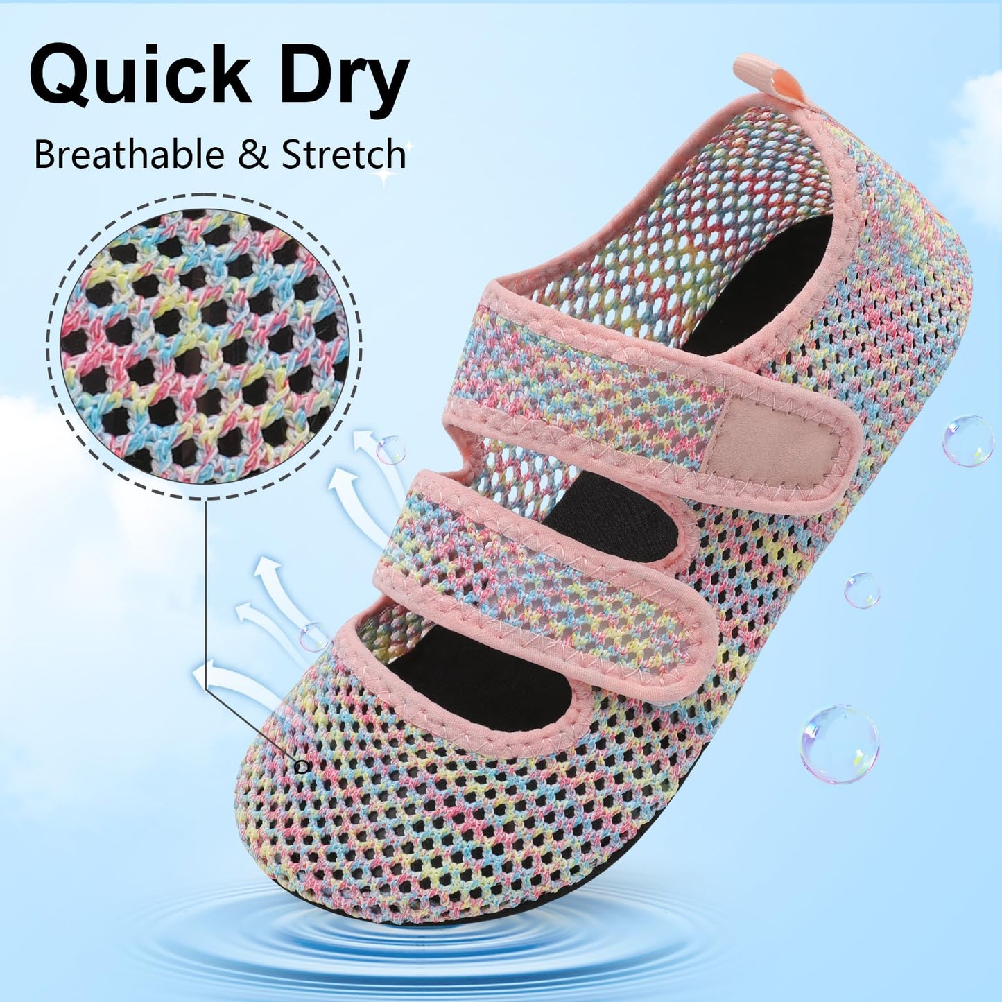 BARERUN Water Shoes Women Men Quick Dry Barefoot Beach Walking Kayaking Surfing Yoga Shoes Adjustable Wide Minimalist Sandals Slippers Indoor/Outdoor