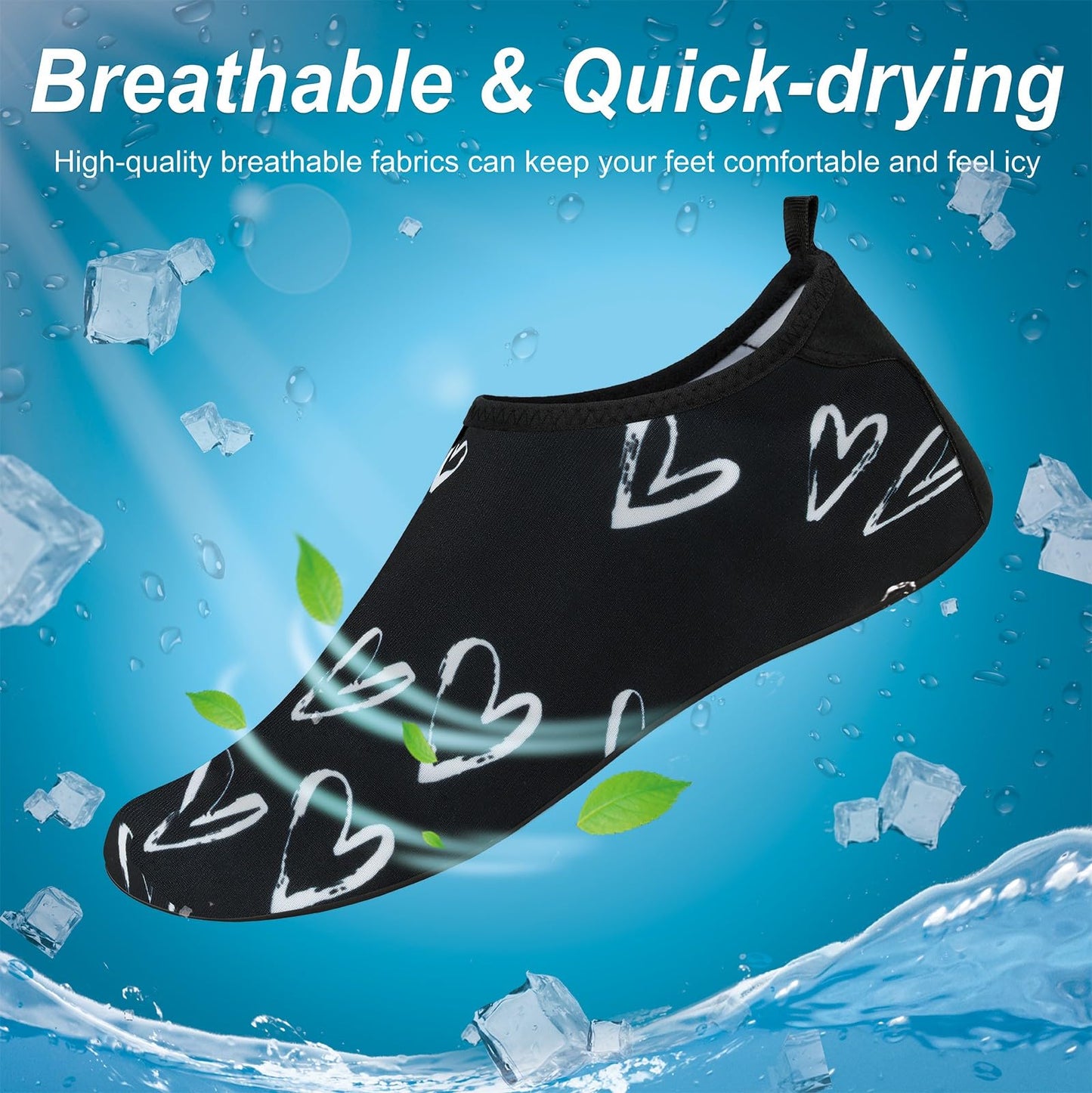 Metog Men Women Water Shoes Quick-Dry Aqua Socks Barefoot Slip-on for Beach Swim Sport Surf Yoga Exercise