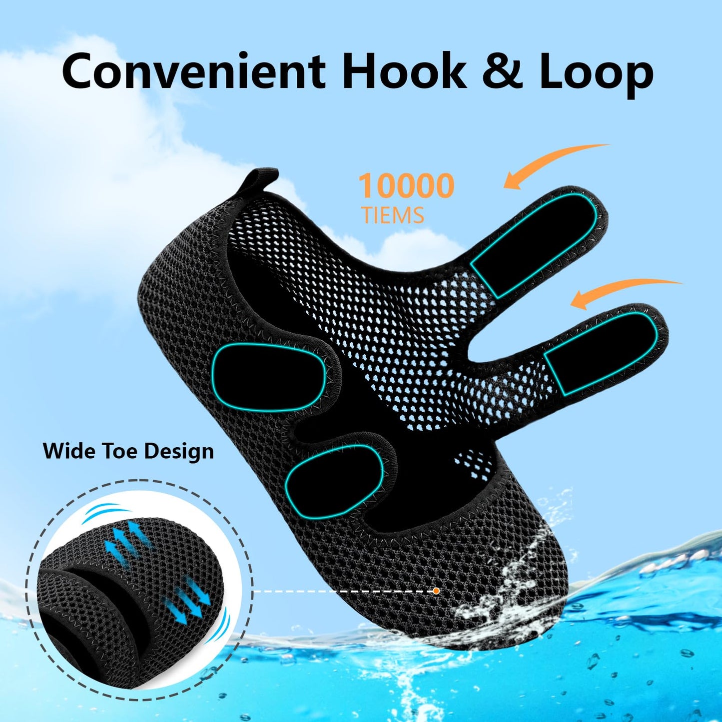 BARERUN Water Shoes Women Men Quick Dry Barefoot Beach Walking Kayaking Surfing Yoga Shoes Adjustable Wide Minimalist Sandals Slippers Indoor/Outdoor