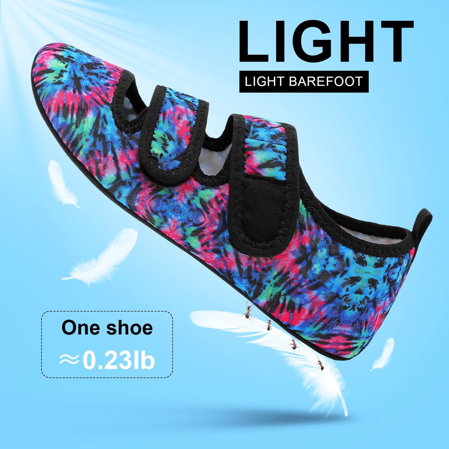 BARERUN Water Shoes Women Men Quick Dry Barefoot Beach Walking Kayaking Surfing Yoga Shoes Adjustable Wide Minimalist Sandals Slippers Indoor/Outdoor
