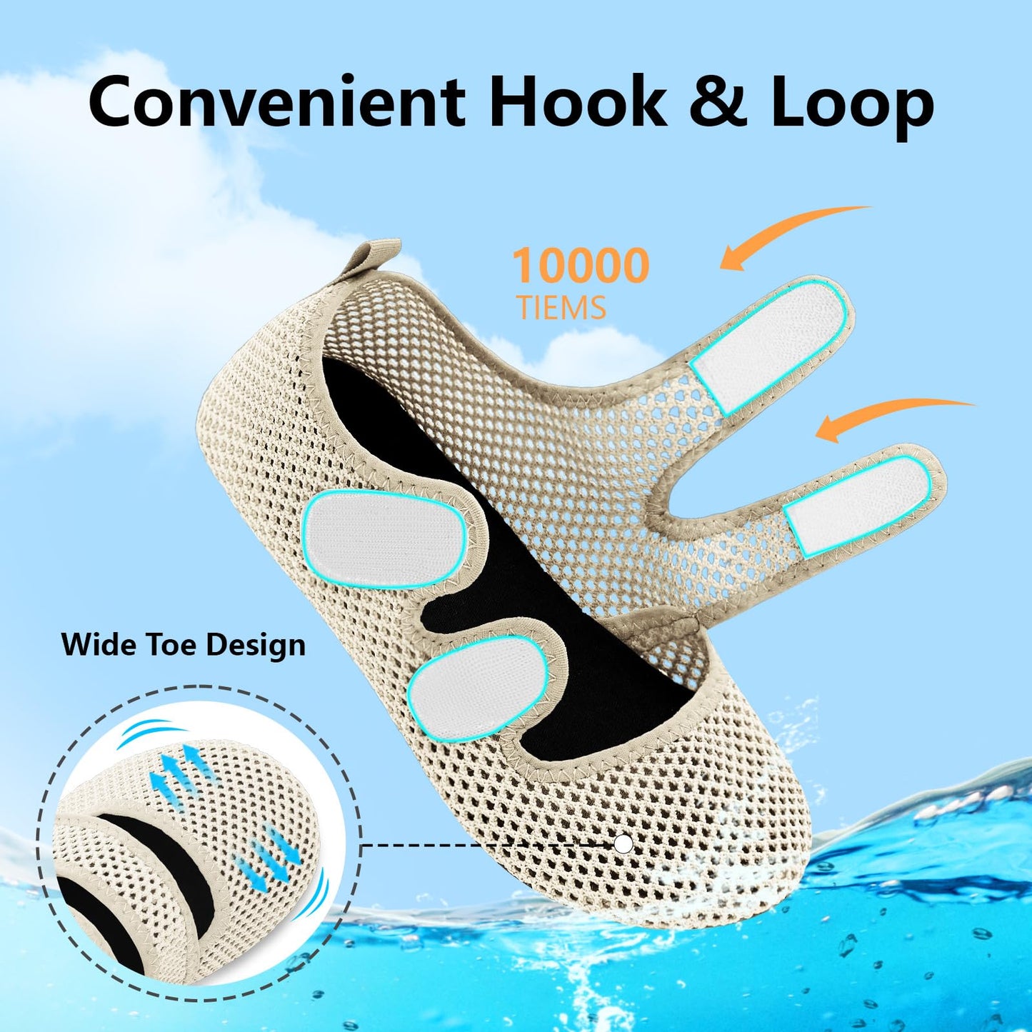BARERUN Water Shoes Women Men Quick Dry Barefoot Beach Walking Kayaking Surfing Yoga Shoes Adjustable Wide Minimalist Sandals Slippers Indoor/Outdoor