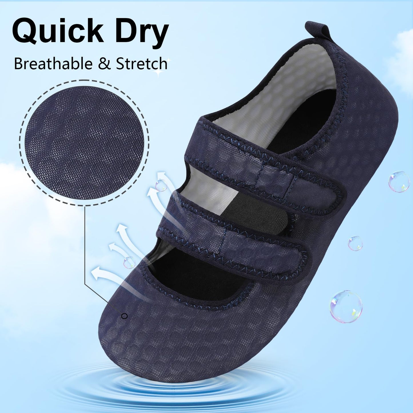 BARERUN Water Shoes Women Men Quick Dry Barefoot Beach Walking Kayaking Surfing Yoga Shoes Adjustable Wide Minimalist Sandals Slippers Indoor/Outdoor