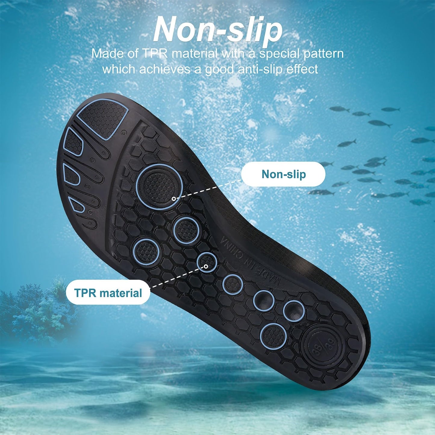 Metog Men Women Water Shoes Quick-Dry Aqua Socks Barefoot Slip-on for Beach Swim Sport Surf Yoga Exercise