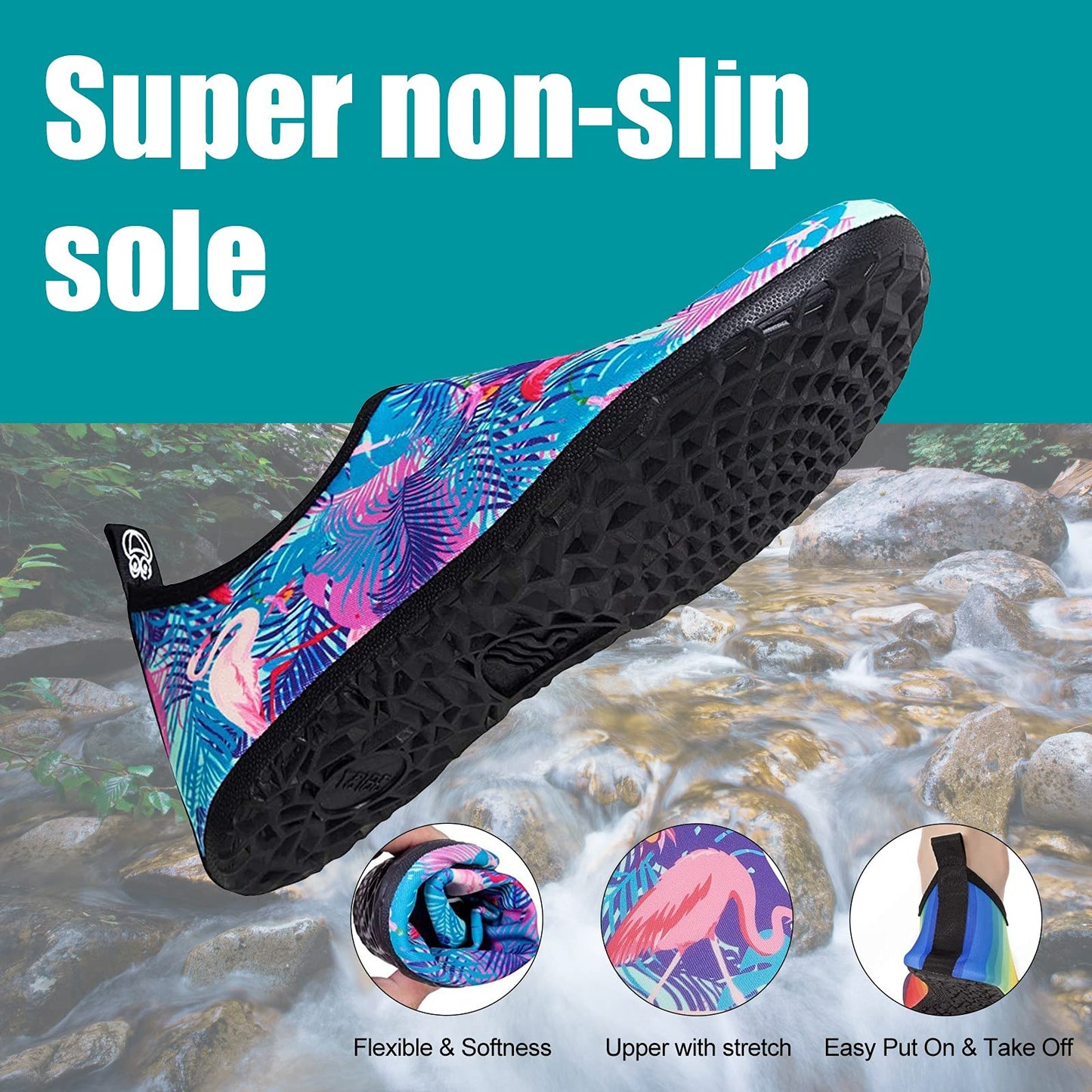 Metog Men Women Water Shoes Quick-Dry Aqua Socks Barefoot Slip-on for Beach Swim Sport Surf Yoga Exercise