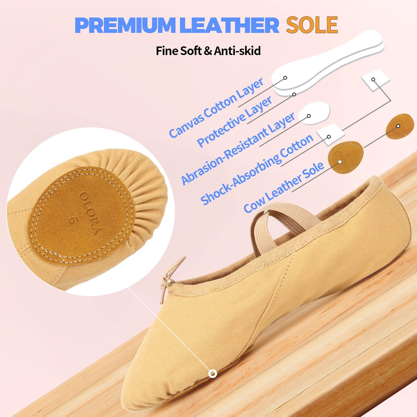 Women's Ballet Shoes Canvas Dance Slippers Yoga Practice Shoes for Girls/Adults