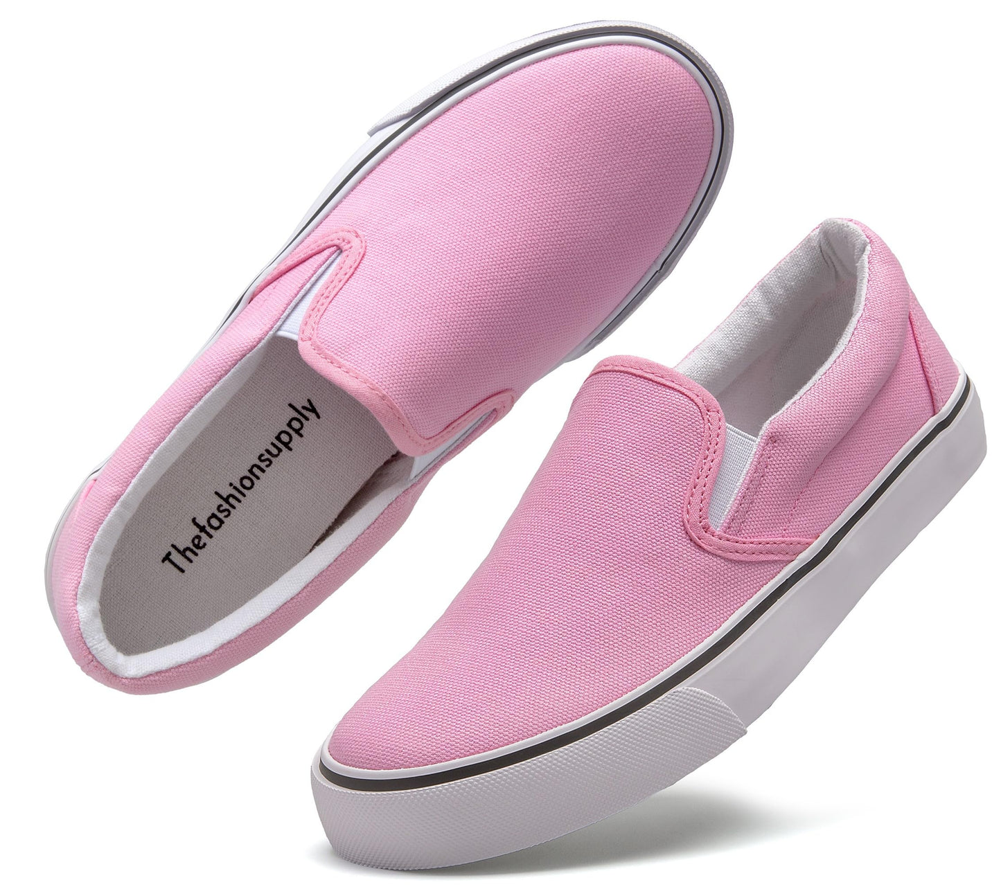 Low-Top Slip Ons Women's Fashion Sneakers Casual Canvas Sneakers for Women Comfortable Flats Breathable Padded Insole Slip on Sneakers Women Low Slip on Shoes
