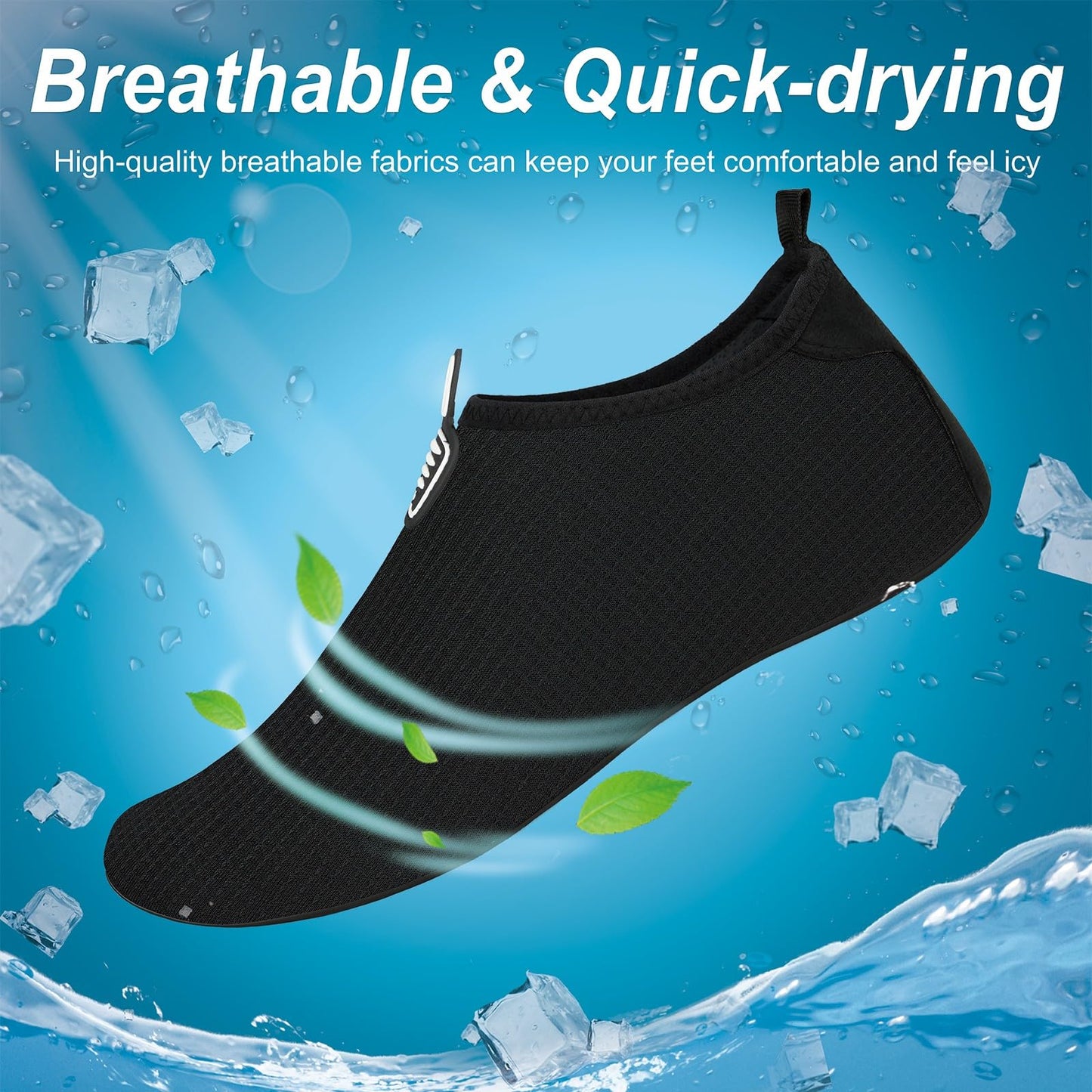 Metog Men Women Water Shoes Quick-Dry Aqua Socks Barefoot Slip-on for Beach Swim Sport Surf Yoga Exercise