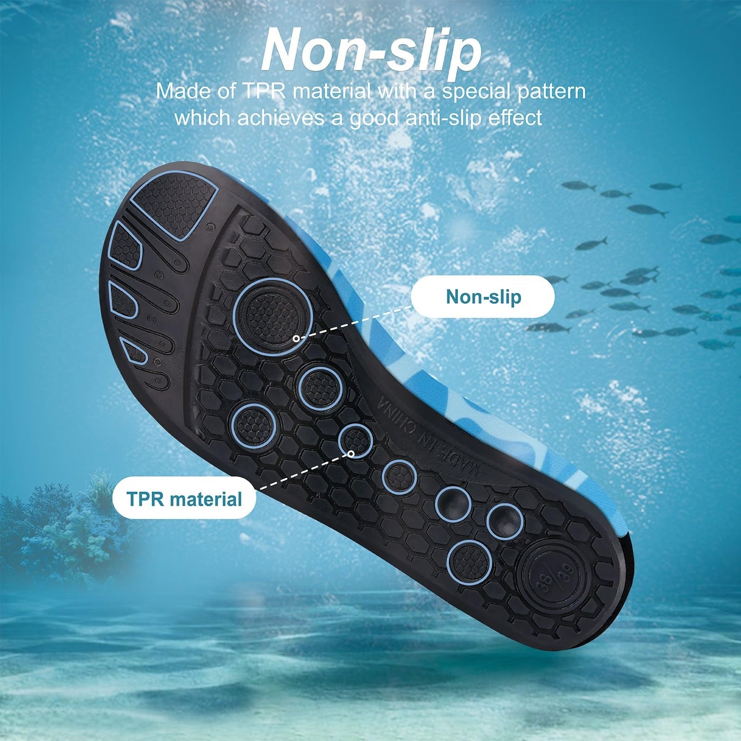 Metog Men Women Water Shoes Quick-Dry Aqua Socks Barefoot Slip-on for Beach Swim Sport Surf Yoga Exercise
