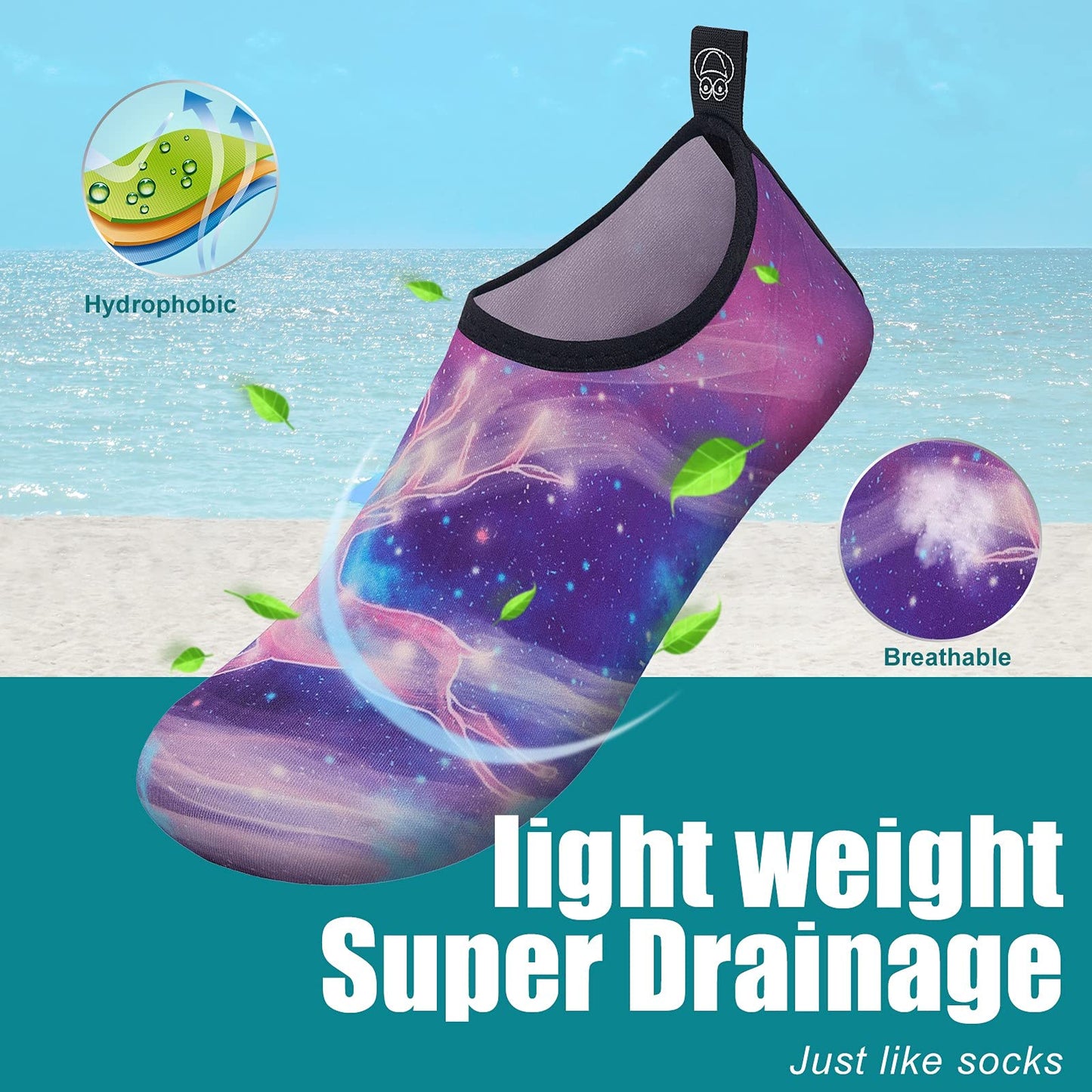 Metog Men Women Water Shoes Quick-Dry Aqua Socks Barefoot Slip-on for Beach Swim Sport Surf Yoga Exercise