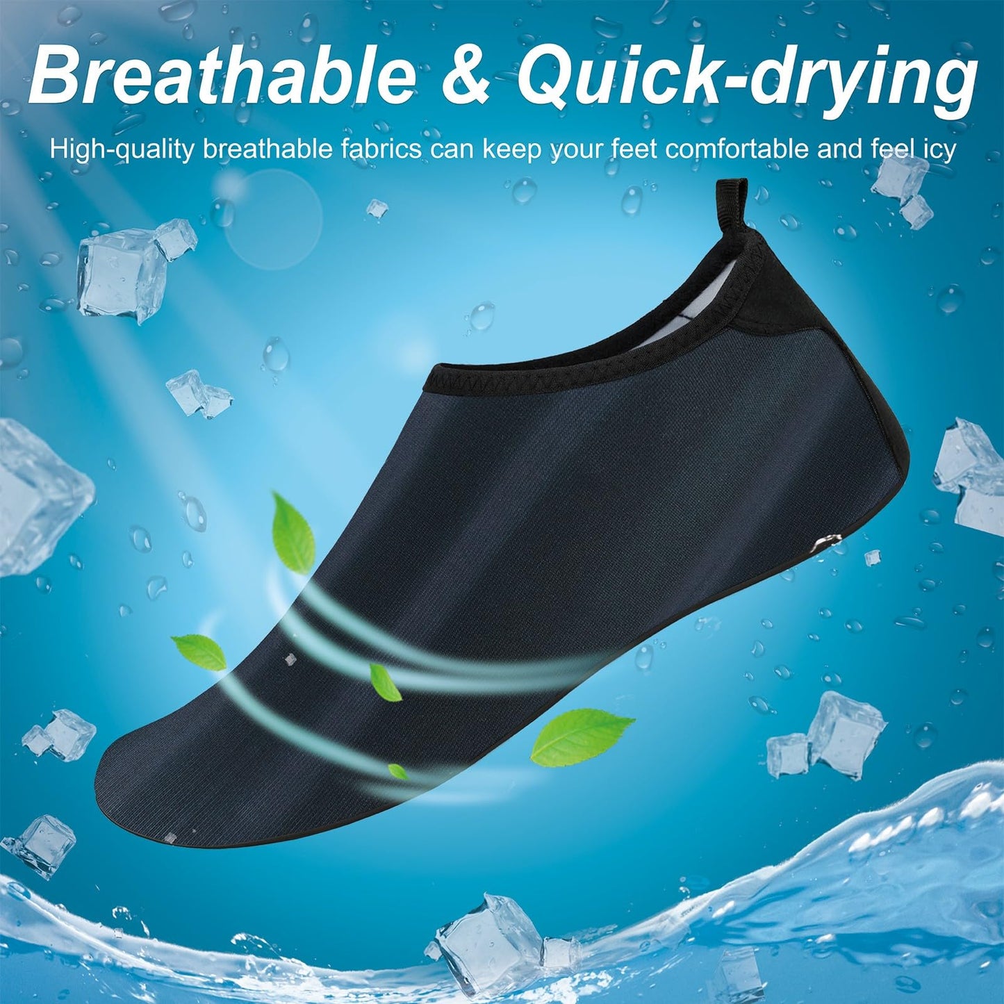 Metog Men Women Water Shoes Quick-Dry Aqua Socks Barefoot Slip-on for Beach Swim Sport Surf Yoga Exercise