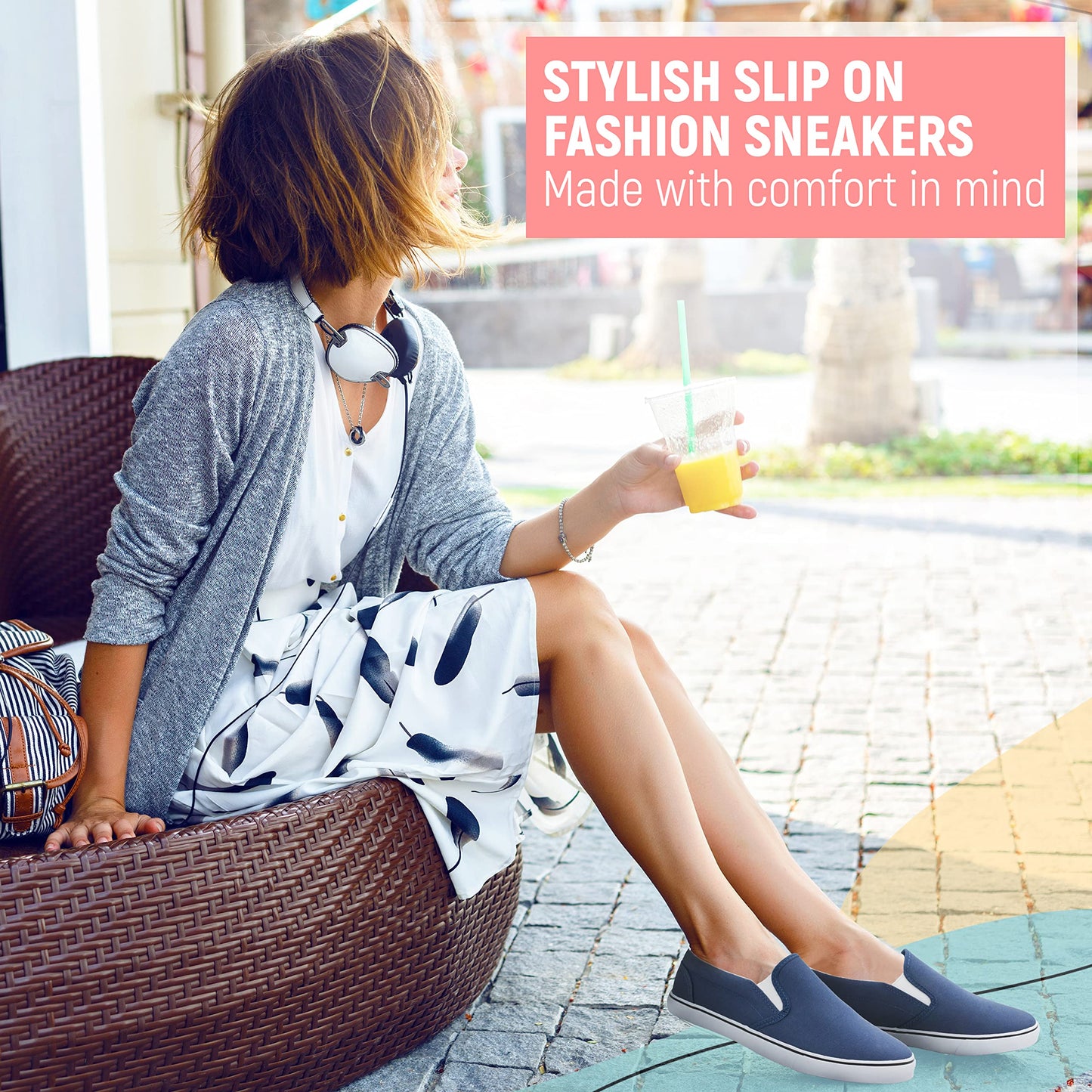 Low-Top Slip Ons Women's Fashion Sneakers Casual Canvas Sneakers for Women Comfortable Flats Breathable Padded Insole Slip on Sneakers Women Low Slip on Shoes