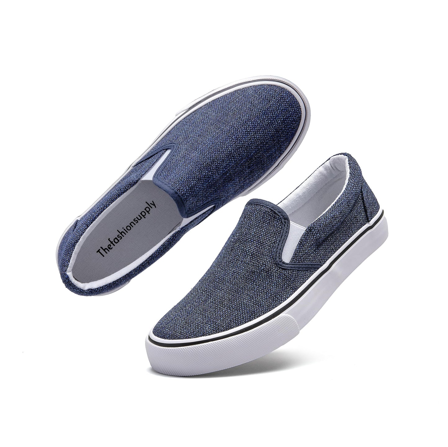 Low-Top Slip Ons Women's Fashion Sneakers Casual Canvas Sneakers for Women Comfortable Flats Breathable Padded Insole Slip on Sneakers Women Low Slip on Shoes