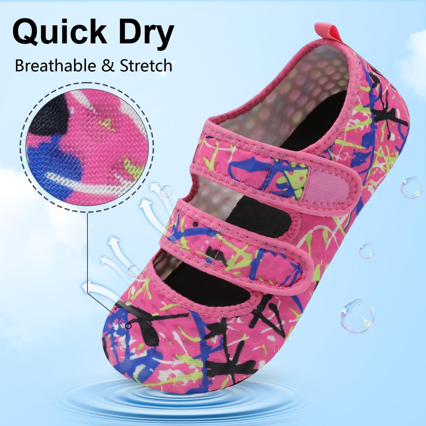 BARERUN Water Shoes Women Men Quick Dry Barefoot Beach Walking Kayaking Surfing Yoga Shoes Adjustable Wide Minimalist Sandals Slippers Indoor/Outdoor