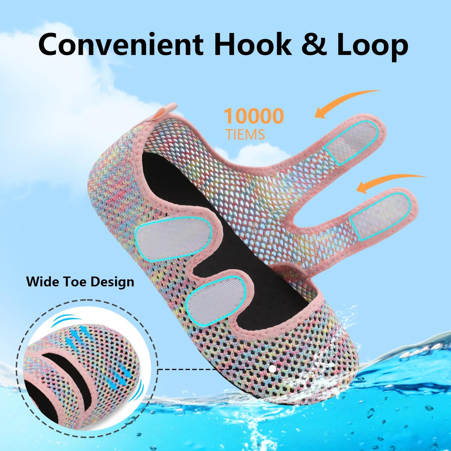BARERUN Water Shoes Women Men Quick Dry Barefoot Beach Walking Kayaking Surfing Yoga Shoes Adjustable Wide Minimalist Sandals Slippers Indoor/Outdoor