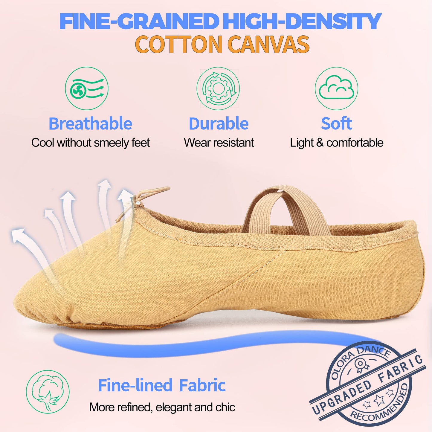 Women's Ballet Shoes Canvas Dance Slippers Yoga Practice Shoes for Girls/Adults