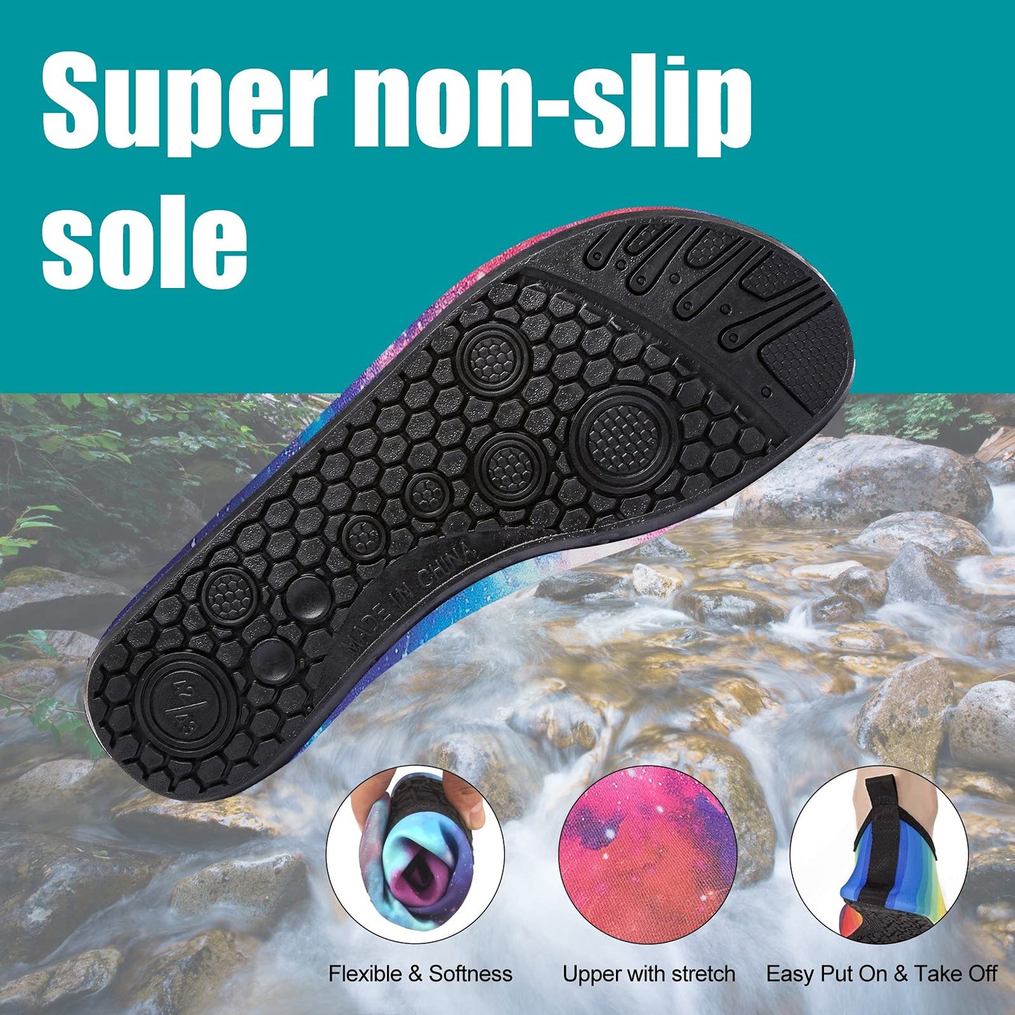 Metog Men Women Water Shoes Quick-Dry Aqua Socks Barefoot Slip-on for Beach Swim Sport Surf Yoga Exercise
